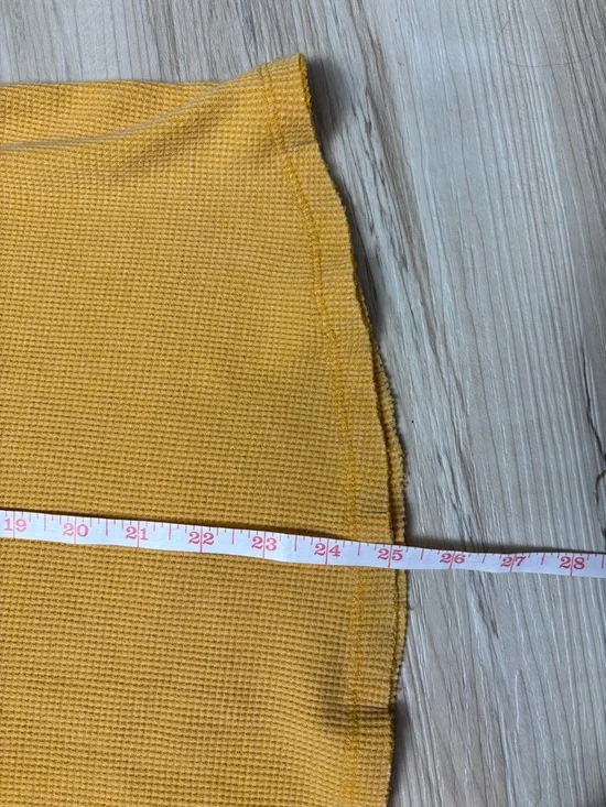 NWT Sundance Women XL Mustard Aztec Embroidered Waffle Knit Thermal Top - Picture 11 of 11